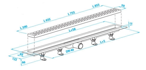 Roltechnik ZUHANYFOLYÓKA ROZSDAMENTES BURKOLHATÓ RÁCCSAL (700 mm, RMF-3/700)