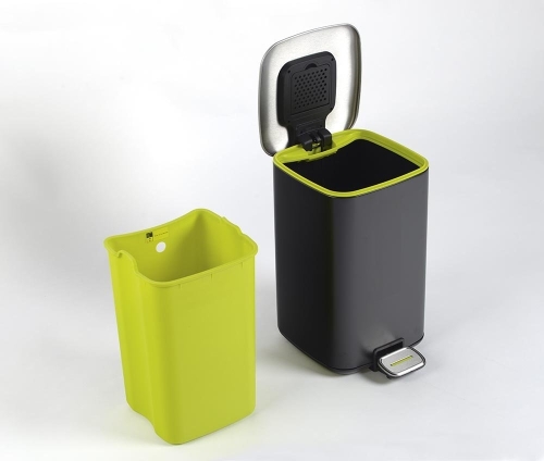 Sapho REGENT szemetes, pedálos, Soft Close, 32l, matt inox/fekete (DR313)