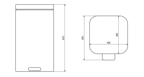 Sapho REGENT szemetes, pedálos, Soft Close, 32l, matt inox/fekete (DR313)