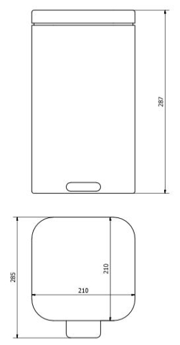Sapho REGENT szemetes 6l, Soft Close, csiszolt inox, fekete (DR311)