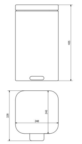 Sapho REGENT szemetes 12l, Soft Close, csiszolt inox, ezüst (DR302)