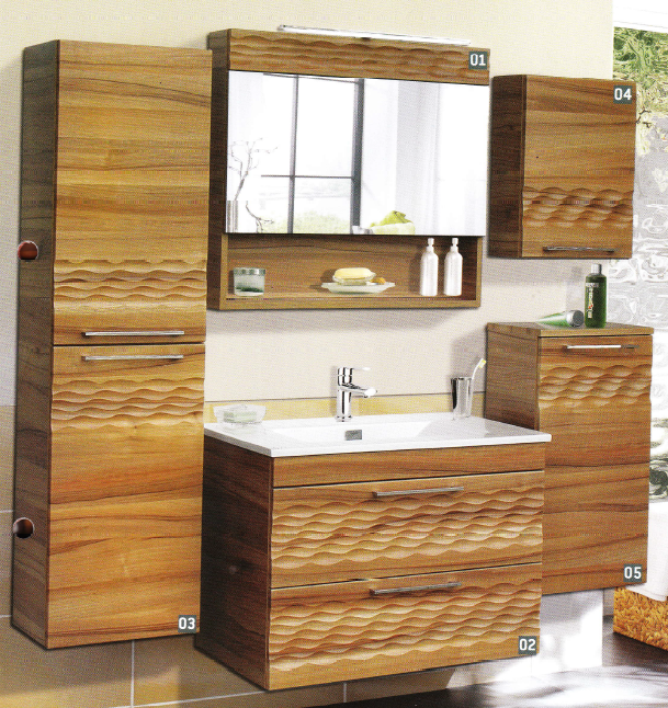 Guido Prémium Rocco oldalsó magas fürdőszoba szekrény szennyeskosárral (39x140x28 cm, #Prémium Rocco 03)