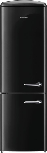 Gorenje alul fagyasztós kombinált hűtőszekrény, old timer A++, fekete ORK192BKL