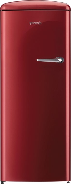 Gorenje szabadonálló felülfagyasztós hűtőszekrény, old timer, A++, burgundi vörös ORB152RL