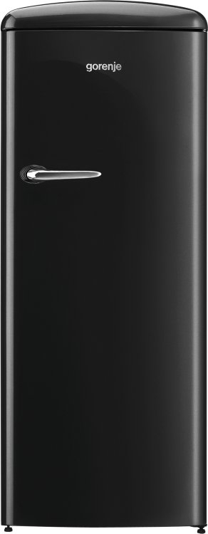 Gorenje szabadonálló felülfagyasztós hűtőszekrény, old timer, A++, fekete ORB152BK