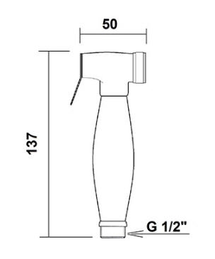 Sapho retro bidet zuhany, bronz (DOC66)