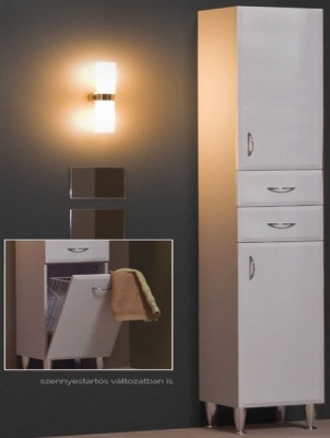 Tboss Bianka M45 fürdőszobai zárt álló szekrény szennyestartóval (matt fehér)