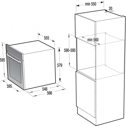 Gorenje beépíthető sütő gőzrásegítés funkcióval 60 cm A+, BCS789S22X