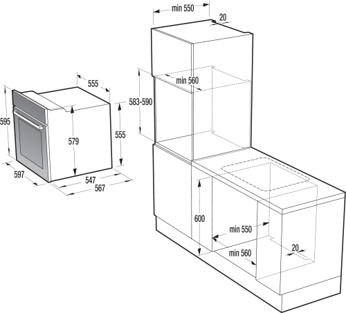 Gorenje ORA-ITO beépíthető elektromos sütő A, fehér BO87ORAW