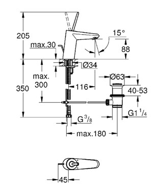 Grohe Eurodisc Joy egykaros mosdócsaptelep S-size 23425 000 (23425000)