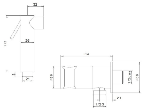 Sapho bidézuhany biztonsági záras faliszeleppel, króm (SG107)