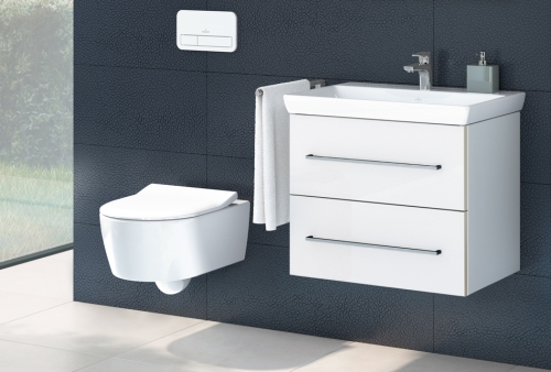 Villeroy & Boch Avento perem nélküli fali wc, Slimseat lassú záródású ülőkével kombi pack 5656RS01 (5656 RS 01)