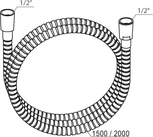 Ravak 915.00 Zuhany gégecső fém védőréteggel, 150 cm X07P340