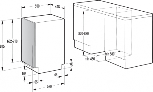 Gorenje beépíthető mosógatógép GV53214