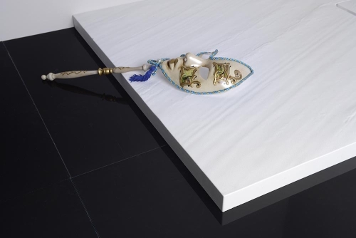 Sapho ATIKA 120x80x3,5cm öntöttmárvány zuhanytálca, fehér, kő hatású dekorral (AK004)