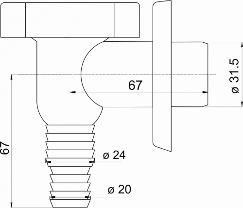 Ferro (Novaservis) külső, króm színű mosó/mosógatógép szifon, 465,0