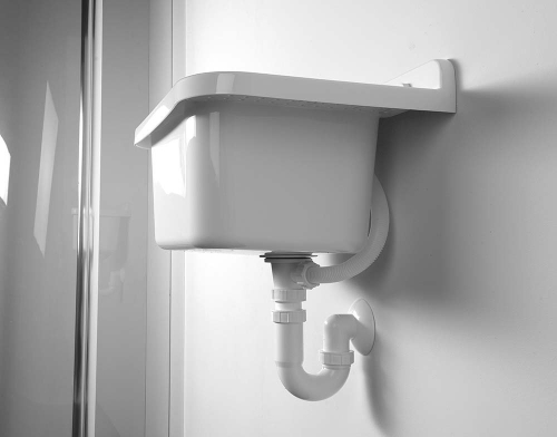 Aqualine Fali kiöntő rakodó felülettel 50x34cm, pvc, fehér (PI5050)