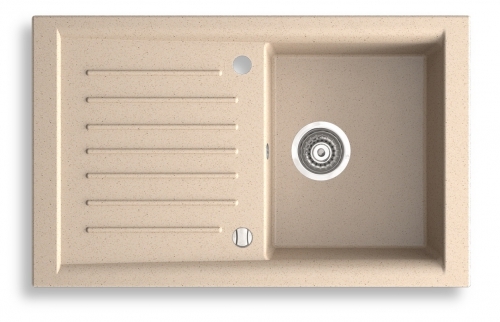 Novaservis KIZZ egymedencés gránit mosogató 50x81x19 cm, homok, DRG50/81S