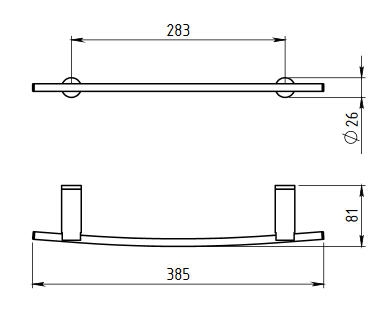 Novaservis Metalia 2 törülközőtartó 400 mm, króm 6226,0