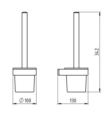 Novaservis Metalia 2 WC-kefe tartó (kefével), króm 6233,0