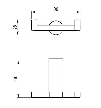 Novaservis Metalia 2 dupla akasztó, króm 6256,0