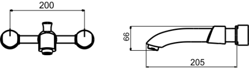 Novaservis Metalia 57 3 lyukas fali mosdócsaptelep, króm 57201,0
