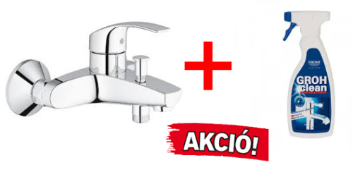 GROHE Eurosmart egykaros kádcsaptelep 33300002 + Grohe Grohclean 500 ml tisztítószer (33300002A)