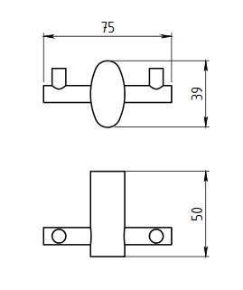 Novaservis Metalia 10 dupla akasztó, króm 0056,0