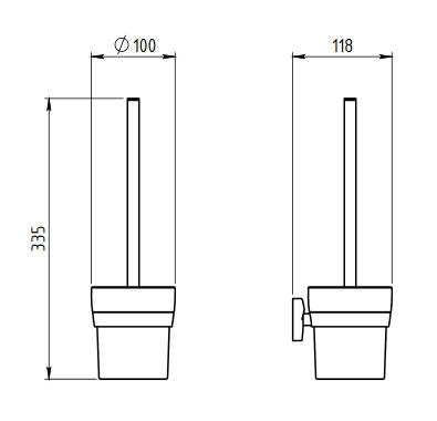 Novaservis Metalia 11 WC-kefe tartó (fekete kefével), króm 0133,05