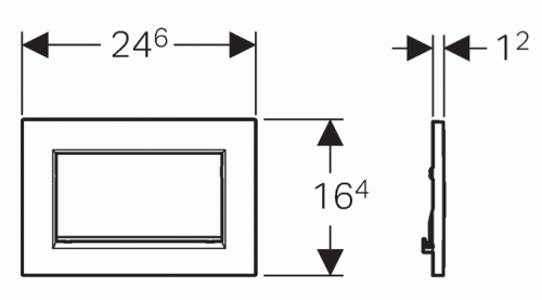 Geberit Sigma30 működtető nyomólap, öblítés/stop működtetésű, csavarral rögzíthető fényes króm/szálcsiszolt króm/fényes króm 115.893.KY.1