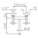Novaservis Classic fali mosdó/mosogató csaptelep, króm-arany 8070,2