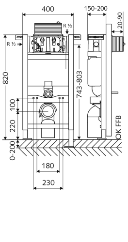 SCHELL MONTUS 820 C WC-szerelőmodul 030600099