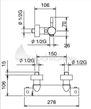 Novaservis Tower Tech termosztátos zuhanycsaptelep, króm 12960/1,0