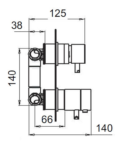 Sapho RHAPSODY falbaépíthető termosztátos csaptelep, 2 irányú, króm (5585T)