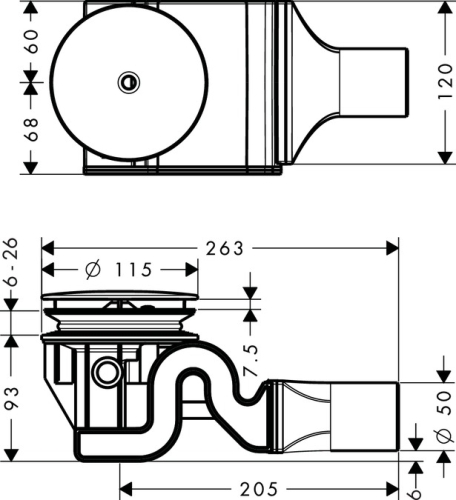 Hansgrohe Komplett készlet Raindrain '90 XXL lefolyógarnitúrával 60067 000 (60067000)