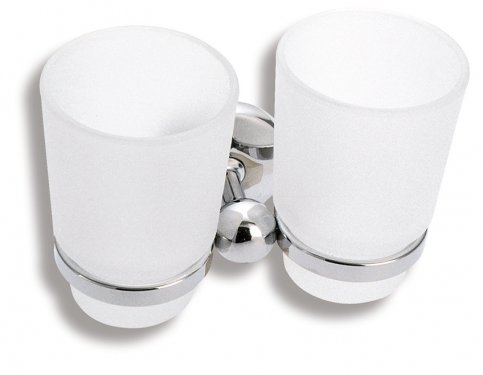 Novaservis Metalia 1 dupla üveg fogmosópohár tartóval , króm 6157,0