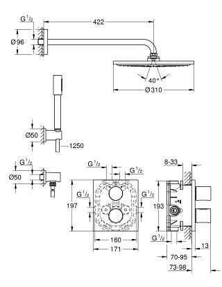 Grohe Grohtherm 3000 Cosmopolitan zuhany szett Rainshower Cosmopolitan 310, 34627000
