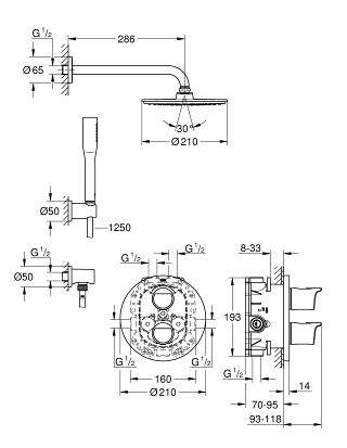 Grohe Grohtherm 2000 Cosmopolitan zuhany szett Rainshower Cosmopolitan 210, 34631000