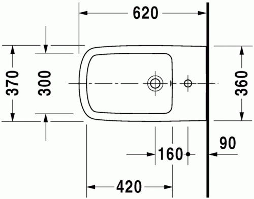 Duravit Durastyle fali bidé, 62x37 cm 2286150000