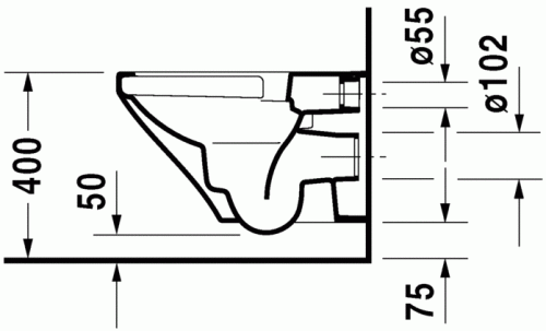 Duravit Durastyle öblítőperem nélküli fali wc, 54x37 cm 2538090000