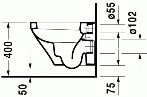 Duravit Durastyle compact fali wc, 48x37 cm 2539090000