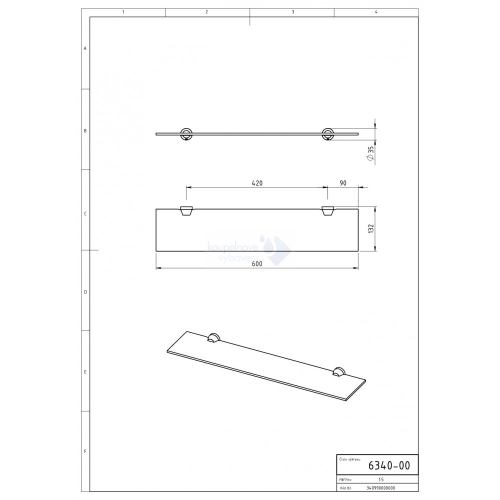 Novaservis Metalia 3 üvegpolc, króm 6340,0