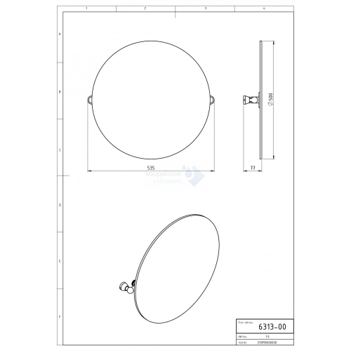 Novaservis Metalia 3 kerek tükör 50 cm, szatén-króm 6313,9