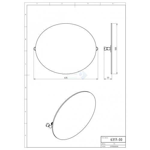 Novaservis Metalia 3 ovális tükör 60x50 cm, króm 6317,0