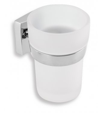 Novaservis Metalia 12 üveg fogmosópohár tartóval, króm 0206,0 (K)