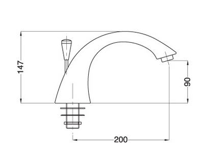 BUGNATESE kádbeömlő váltóval szálcsiszolt króm 19303CSCR