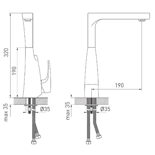Ferro Justic VerdeLine álló mosogató csaptelep, króm, BBJ4VL