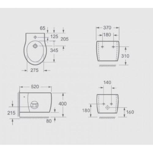 AREZZO design California fali bidet AR-303