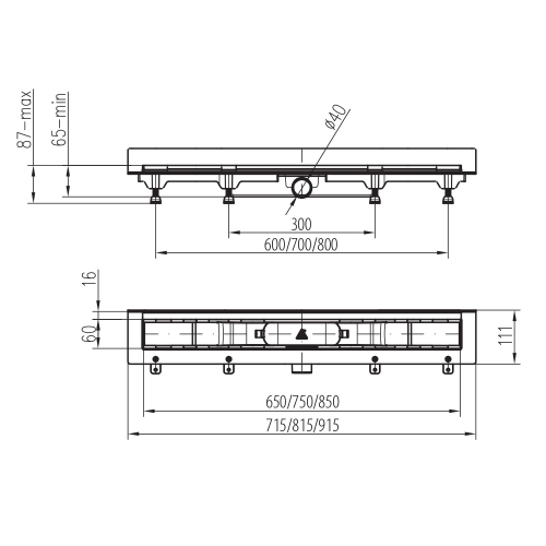 Mofém Linear Drops MLS-650 D sarokba építhető lefolyó 501-0005-02