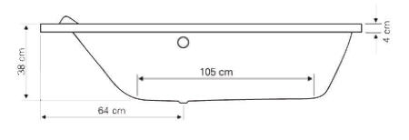 Aqualine Orava 150x90 cm-es aszimmetrikus kád, jobbos (G1591)